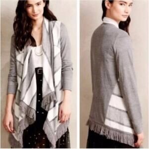 Anthro Saturday Sunday Elise Grey Striped Cardigan